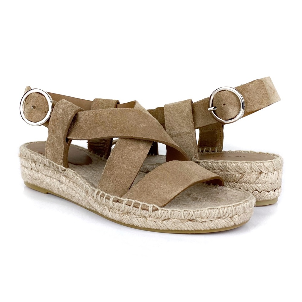 Via Spiga Women's Gia Suede Espadrille Sandals Tan Size 7